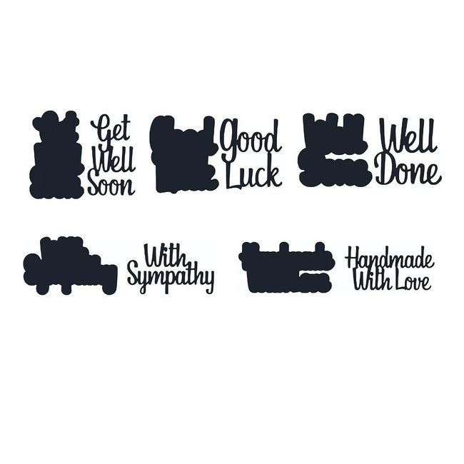 Briartw Encouraging Word Phrases Sentiments Cutting Dies Stencil for DIY Scrapbooking Embossing Stamping Cards Photos Album Handcraft,get Well Soon,good Luck,Well Done,With Sympathy,Handmade with Love