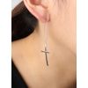 Silver 925 Cross Drop Silver Earrings, Handmade Silver Cross Earrings