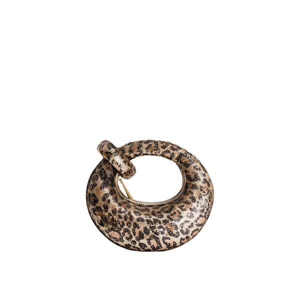 JW PEI Women's Abacus Top Handle Bag - Metallic Sequin Leopard Print - Mini
