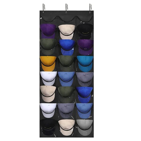 siawadeky Wall Pocket, 24 Pockets, Baseball Cap Storage, Wall Hanging, Over the Door, Large Capacity, Hat Storage Case, Dustproof, Wall Hanging, Storage Box, Hat Holder, Socks, Pants, Bra, Necktie