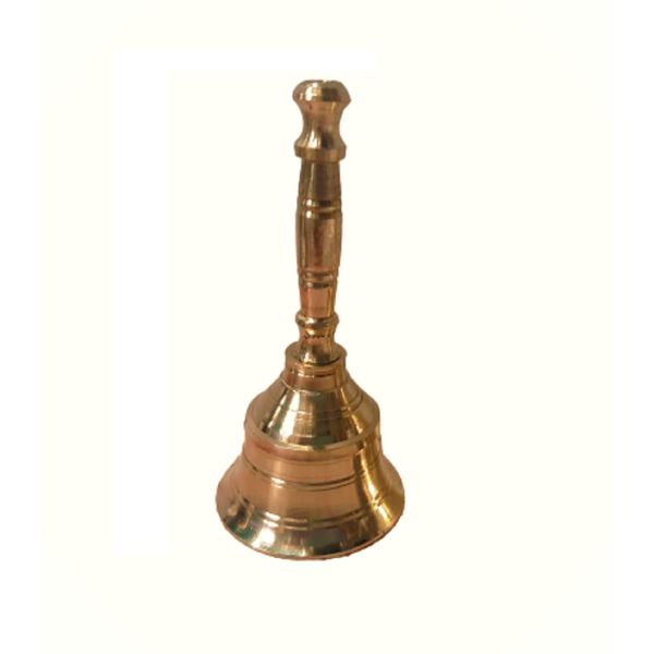 PR INTERNATIONAL Pooja Golden Solid Brass Pooja Bell For Diwali Pooja/Poojan For Mandir