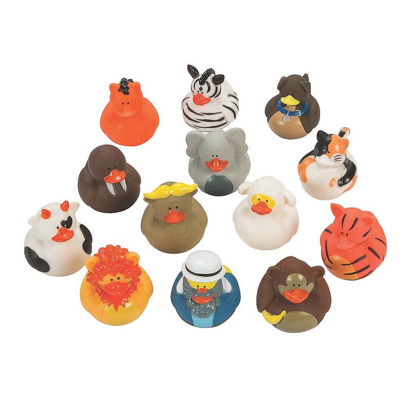 Cat Rubber Duckies - 12 Piece Vinyl Feline Duck Collection For Party Favors & Gifts