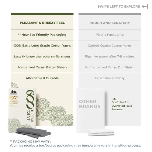 Mayfair Linen 100% Egyptian Cotton Pillow Cases - 600 Thread Count Pillow Cases Queen/Standard Size Set of 2, Soft, Breathable Extra Long Staple Sateen Weave Cotton Pillow Covers for Bed - Dark Grey