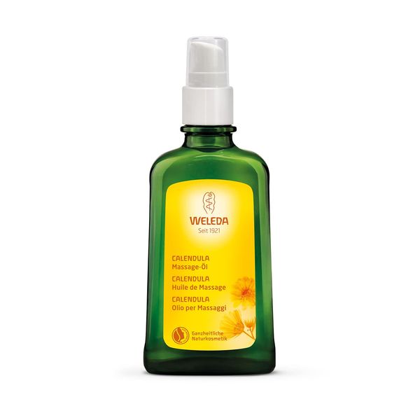 Weleda Calendra Massage Oil, 3.4 fl oz (100 ml), For Sensitive Skin, Body Massage Oil, Delicate Skin, Dry Skin, Slightly Sweet and Sour Scent, Naturally Derived Ingredients, Organic, 3.4 fl oz (100 ml) (x 1)