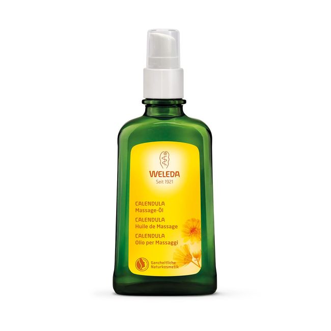 Weleda Calendra Massage Oil, 3.4 fl oz (100 ml), For Sensitive Skin, Body Massage Oil, Delicate Skin, Dry Skin, Slightly Sweet and Sour Scent, Naturally Derived Ingredients, Organic, 3.4 fl oz (100 ml) (x 1)