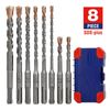 8PC SDS-plus Drill Bit Set 1/4"-1/2" Carbide Tip SDS Rotary Hammer Drill Bit Set