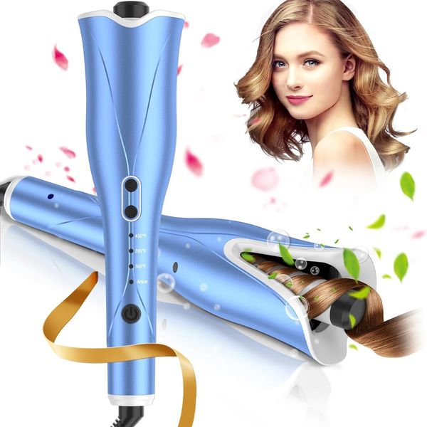 Automatic Curling Iron, Auto Hair Curler with 1" Large Rotating Barrel & Adjustable Temps & Timer, Anti-Tangle & Anti-Scald, Fast Heating Hair Curling Wand for Hair Styling, Auto Shut-Off