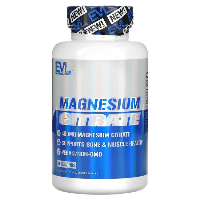 EVLution Nutrition Magnesium Citrate 200mg Vegetarian Capsules 60 Capsules