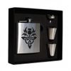 Art Pewter Celtic Thistle (knot) engraved 6oz Hip Flask Box Set (S)