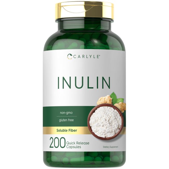 Inulin Powder Capsules | 200 Count | Non-GMO, Gluten Free | by Carlyle