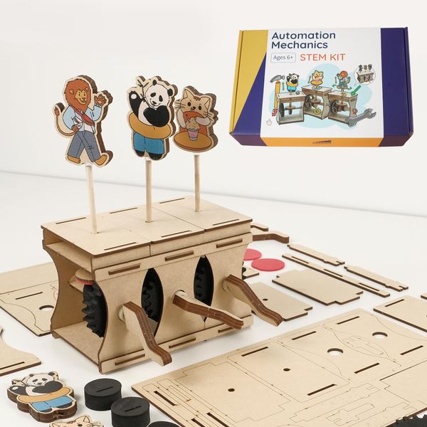 Sephywans Wooden STEM Kits for Kids Age 8-10 5-8, Mechanical Structure Animal with Gear Transmission Arts and Crafts for Kids Activities, Educational Science Kits for Kids Age 8-12, 3D Puzzles Toys