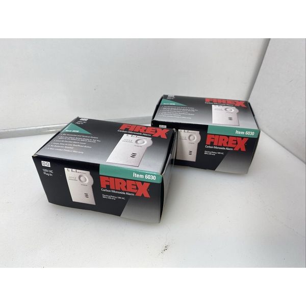 (2) Firex Plug-in Carbon Monoxide Detector Alarm 6030 Old Stock