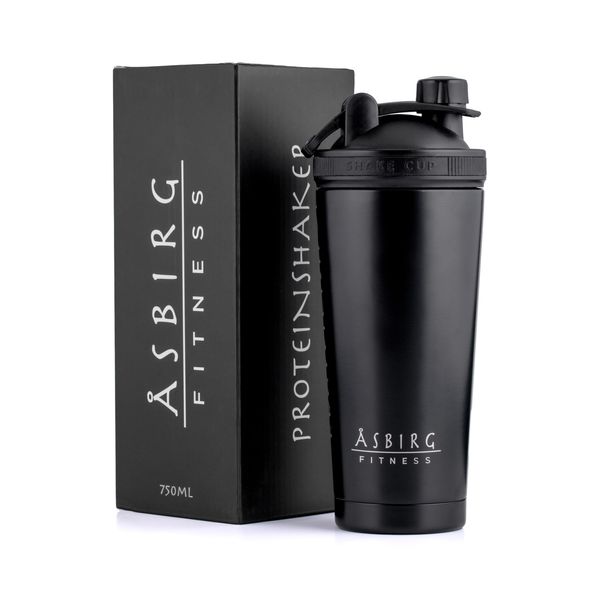 Asbirg | Thermos Eiweiss Shaker | Heiß & Kalt | Thermosflasche | 750ml | Protein Shaker