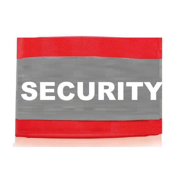 Red Reflective Armband Printed SECURITY Waterproof Size 18" x 4" (18" x 4")
