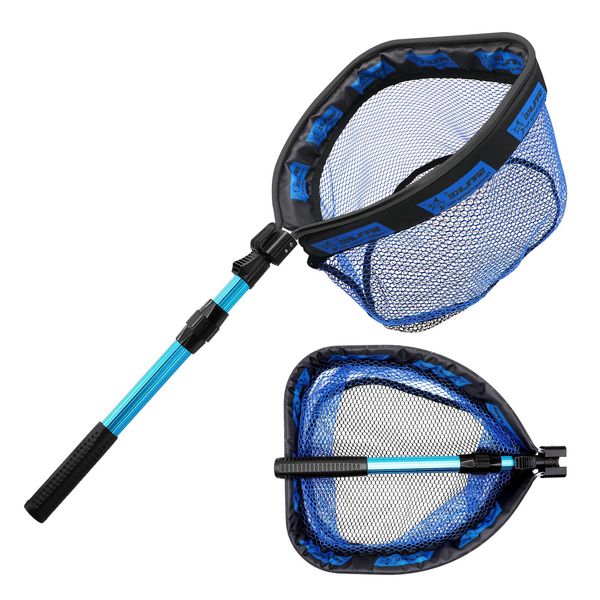 Sanlike Fishing Net Floating Slide Net Floats in Water for Reducing Lost Ball Net Folding Telescopic 2 Level Adjustment Landing Net Aluminum Handle Ayu Fishing Mountain Stream Fishing Total Length 40.9 inches (104 cm)