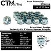20x Chrome 1/2-20 Extra Short Open End Lug Nut 3/4 Hex Fit 1/2 Stud Ford Models