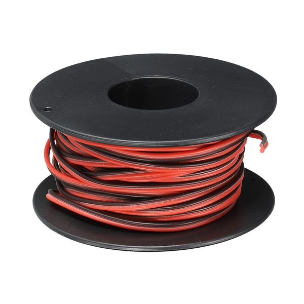 sourcing map 28 Gauge Wire 2 Conductor Parallel Silicone Wire 28AWG Stranded Wire Electrical Wire Tinned Copper Wire Spool 10m/33ft for LED Strip Extension Cable, Car Model, Internal Wiring