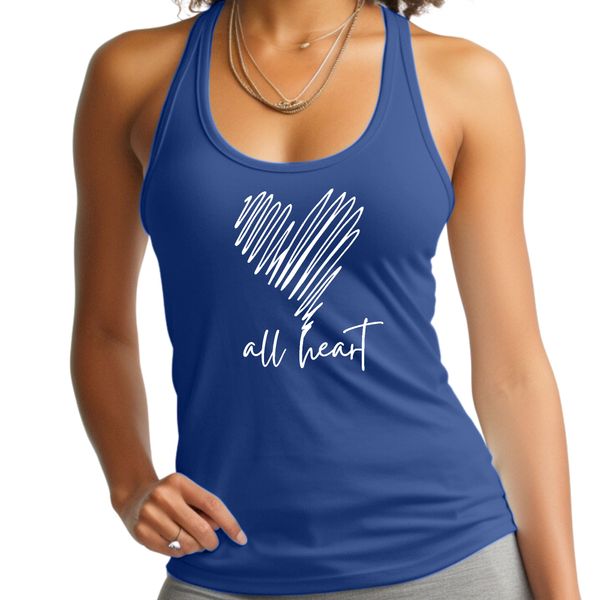 Womens Fitness Tank Top Graphic T-shirt Say it Soul - All Heart Line - Royal Blue / XL