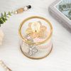 SUMTree Wattestäbchen box aus Glas Gold Organizer Wattepads Behälter Box