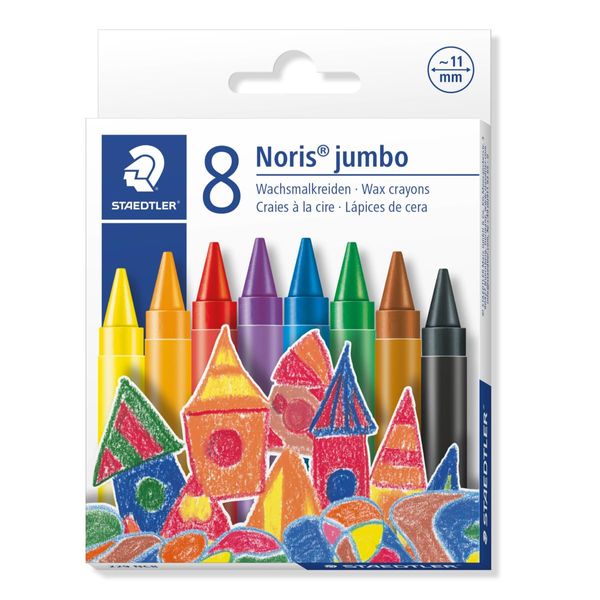 Staedtler 229 NC8 jumbo wax crayons Noris Club, 8 pieces in cardboard box