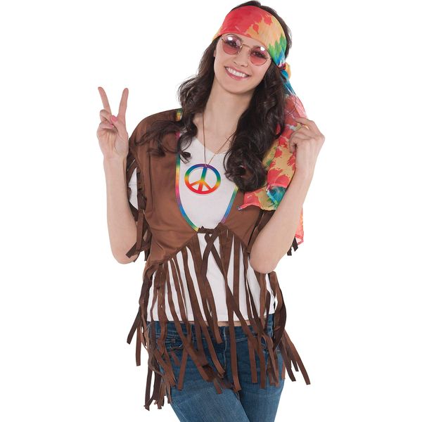 Hippie Fringe Vest- Brown | One Size-1 Pc