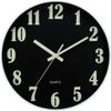  Luminous Wall Clock, 12'' Silent Non-Ticking 3D Numbers Wall Clocks Battery 