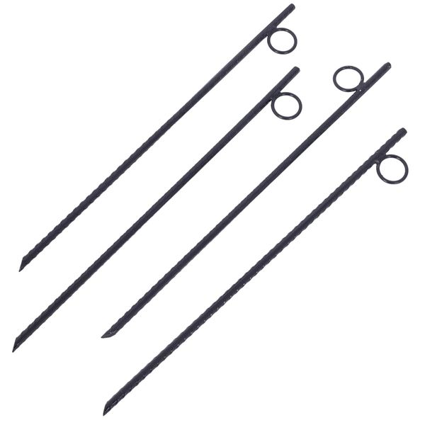 TREATLIFE HOME Durable Steel Rebar Stakes with Loop, 18 Inch Long, Grip and Easy Installation, 4-Piece Set for Tents and Canopies