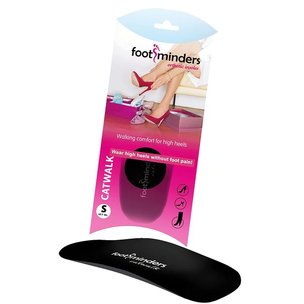 Footminders Catwalk - Slim FIt Orthotic Arch Support Insoles for High Heel Shoes, Pumps, Sandals and Boots (Pair) (Small: Women 7-8½) - Relieve Foot Pain Due to Wearing High Heels