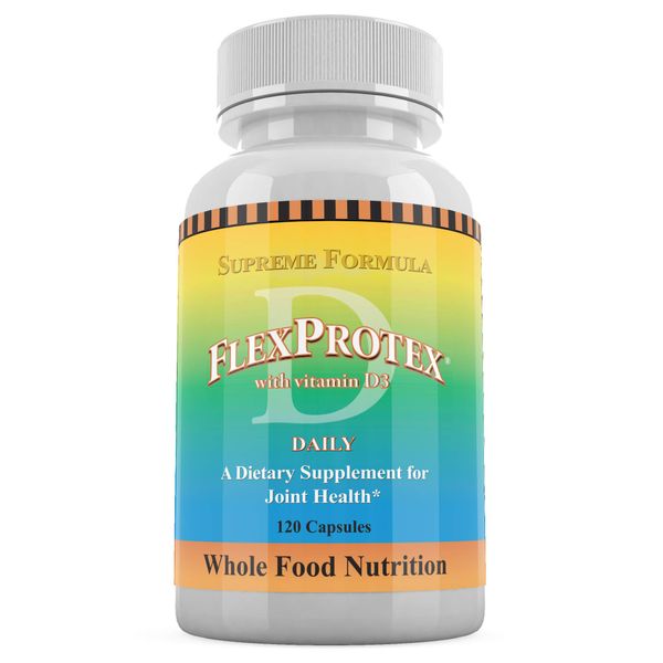 Daily Health, Flexprotex D 884mg Joint Muscle Support Natural Herbal Ingredients Turmeric Chondroitin Glucosamine Yucca Boswellia Hyaluronic Acid Ashwagandha D3 Magnesium Blend 1 Bottle 120 Capsules