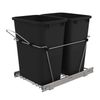 Double 35 Qt Full Extension Pull-Out Bottom Mount Kitchen Trash Can Waste Bin Co