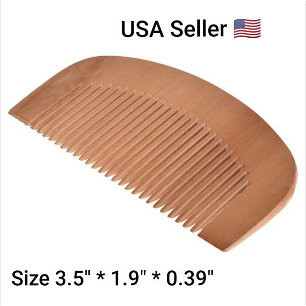 Wooden Beard Comb 3.5" Inch Anti-Static Natural Wood Facial Face Hair Mustache