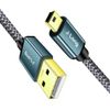 J·LONG Mini USB Cable Braided USB 2.0 to Mini B Cable Data Transfer & Charge Compatible with Dash Cam, PS3 Controller, MP3/4 Player,PDA, Camera, Scanner and More Mini USB Devices (1M)