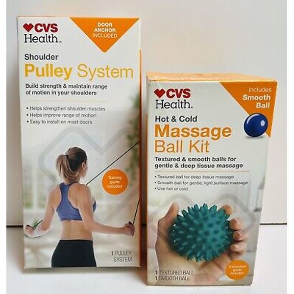 CVS Health Shoulder Pulley System & Massage Ball Kit Lot