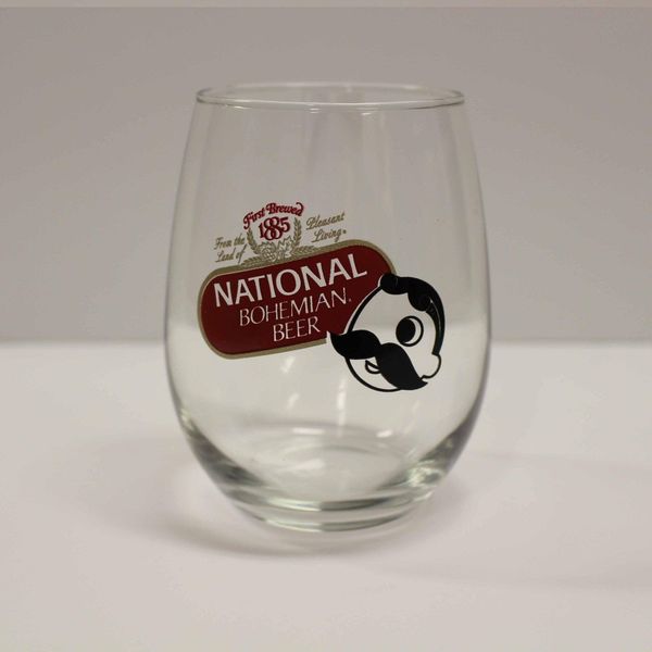 National Bohemian Beer / Stemless Wine Glass - 4/$13 Each