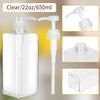 Jansburg 2Pack 22oz/650ml Pump Bottle Dispenser Refillable Square Plastic Dispenser Empty Refillable Liquid Container for Soap Shampoo Clear