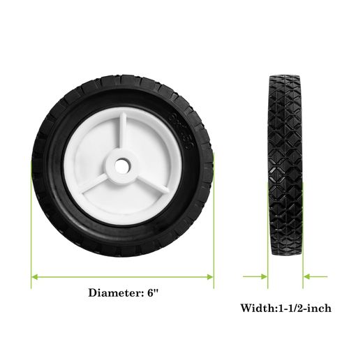 Parts Camp 6 inch Plastic Wheel Fits Oregon 72-106 hand trucks, lawnmowers, utility carts,BBQ Grills, Radio Flyer Wagon Trash Can Universal Wheel 9610