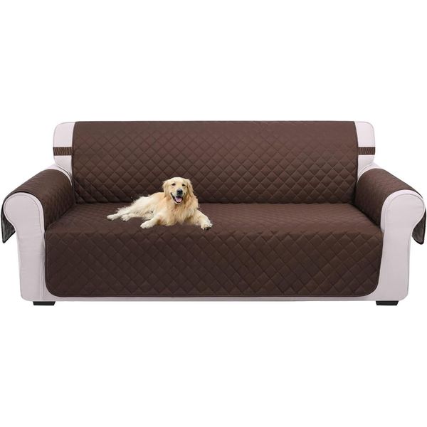 U-NICE HOME Large Sofa Cover Reversible Couch Cover for Dogs with Elastic Straps