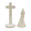 CB Avalon Gallery 6.9-inch Couple with Cross and Wedding Rings 2-Piece Wedding Cake Topper