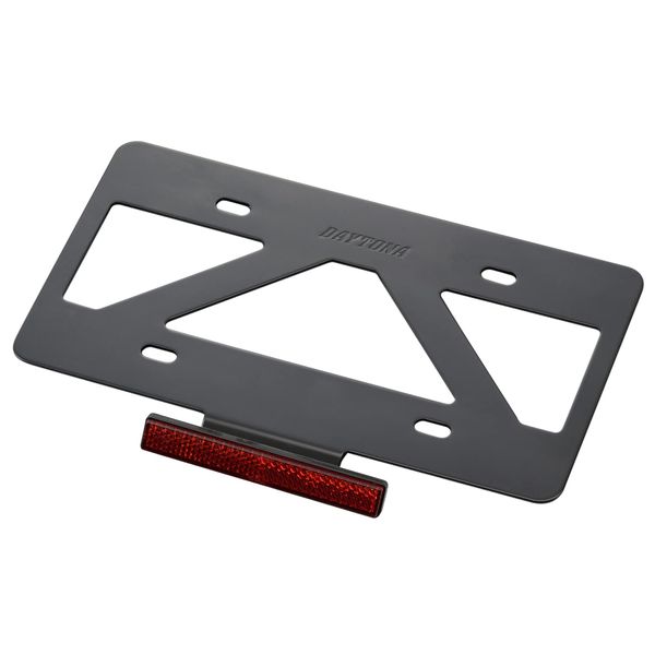 Daytona 99680 Motorcycle License Plate Holder, 126 cc or Larger, Lightweight, Stabilizer, Includes Reflector, Black, Compatible with 2021 Standards