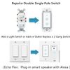 Nexete Smart Wi-Fi Double Light Switch, 2 in1 Single Pole Switch Compatible with Alexa Google Assistant & IFTTT,Remote Control, Timing Function No Hub Required (1-Pack Double)