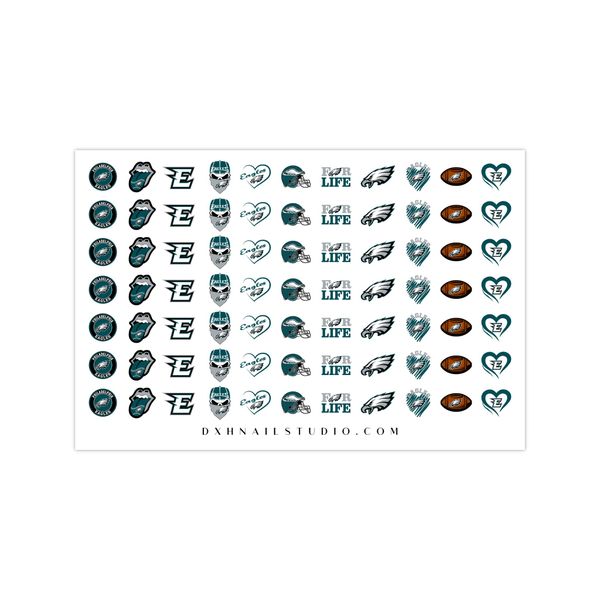 Philadelphia, Pennsylvania Football Nail Decals Water Transfer Nail Art Sporty Chic Fun Trendy Football Nail Art Game Time Nails Manicure Accessories