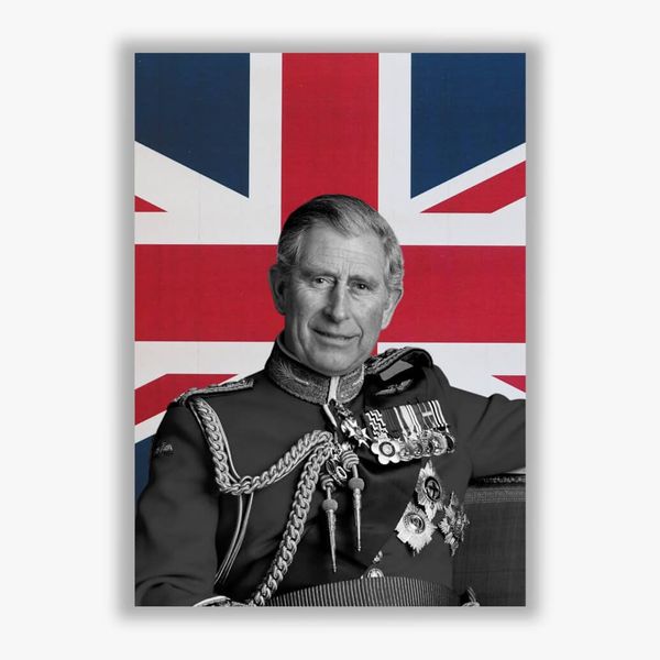 Spiffing Prints King Charles III Commemorative Artwork Framed Print Small