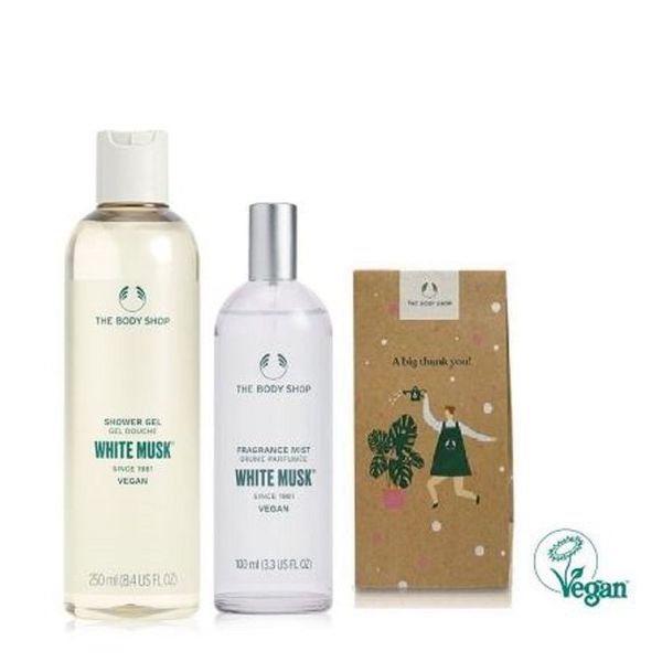 The Body Shop gift wrapping white musk 2 piece set shower gel + mist 952787