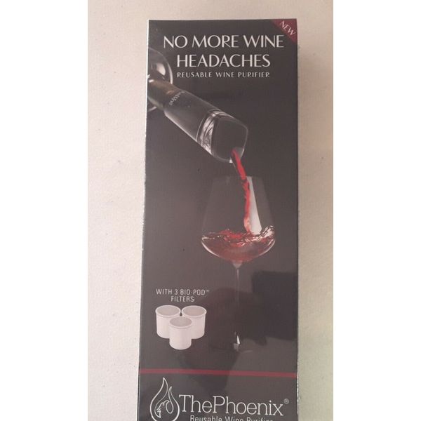 ******* NEW PureWine Phoenix Wine aerator purifier GIFT Removes Histamines Black