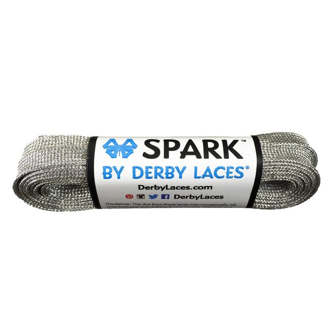 Derby Laces Silver 60 Inch Spark Skate Lace for Roller Derby, Hockey and Ice Skates, and Boots