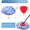 4 Pack RinseClean Spin Mop Replacement Head Spin Mop Refills Compatible with RinseClean Dual System, Microfiber Mop Easy Cleaning Floor Head Mop for Floor Cleaning RinseClean 2 Tank System