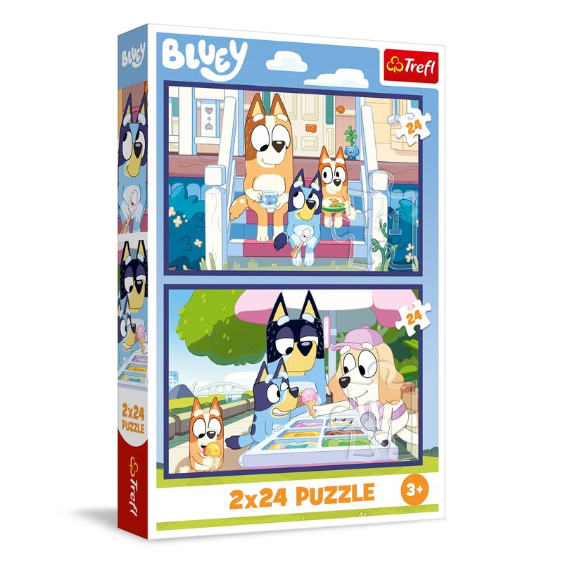 Trefl 2-in-1 Puzzle: Bluey, Funny Bluey - 2 x 24 Pieces, Set of Two ...