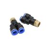 Pneumatic Y-Multiple Socket Fitting 3/8 Inch - 10 mm IQS Y-Connector T-Piece Compressed Air
