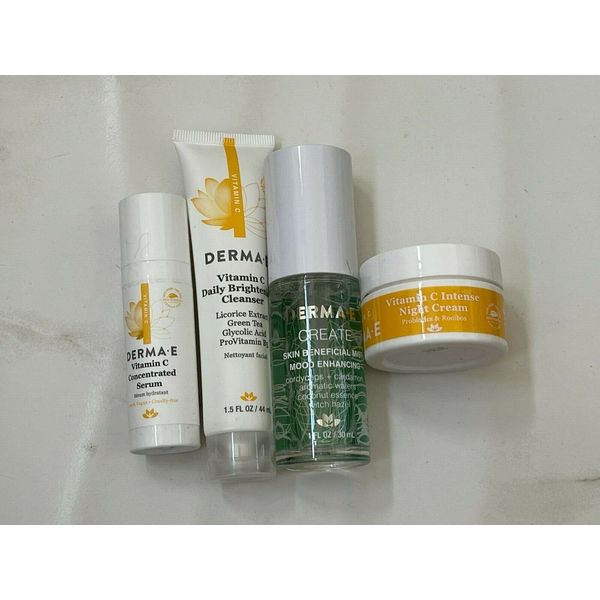 DERMA E LOT! Mood Enhancing Mist, Vitamin C Night Cream, Serum, Cleanser NEW