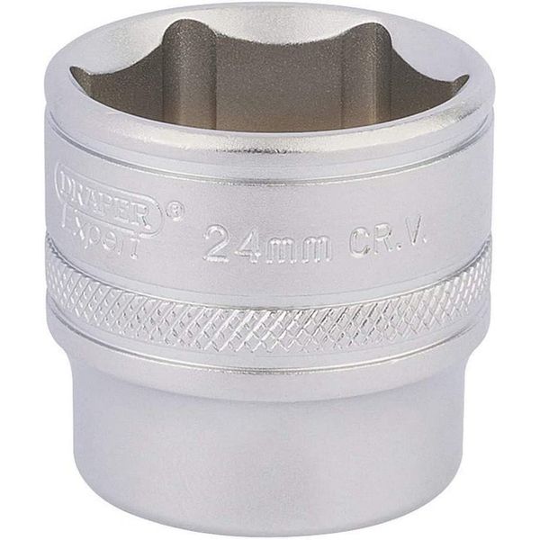 Draper Expert HI-TORQ® 6 Point Impact Socket | 3/8" Square Drive 24mm Deep Spark Plug Socket | 17546, Blue